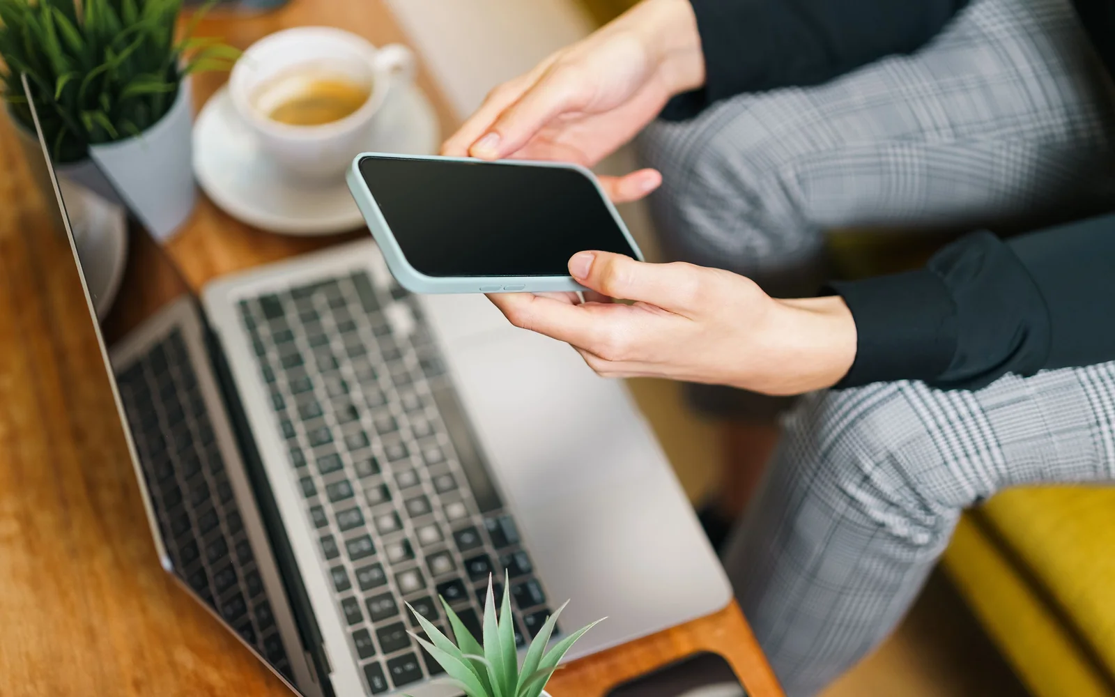 Getting a quote on phone and laptop