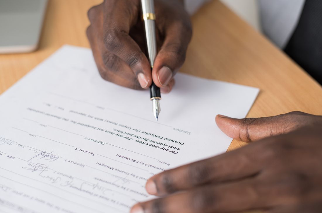 Insurance paperwork on a desk